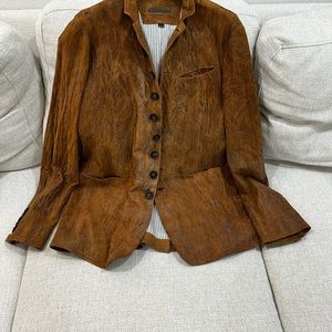 Hammered Leather John Varvatos Coat euro size 50